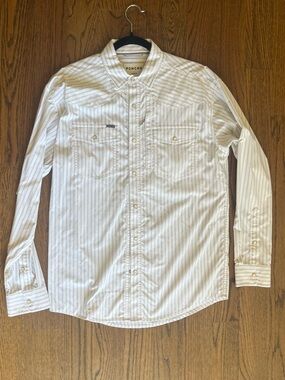 Poncho White Pinstripe Button-Up Shirt (small)